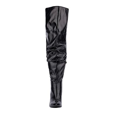 Women's Fashion to Figure Sana Scrunched Thigh-High Wide Width Boots
