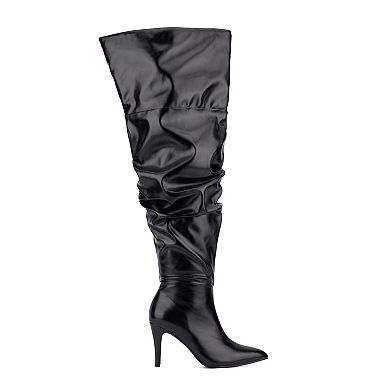 Women's Fashion to Figure Sana Scrunched Thigh-High Wide Width Boots