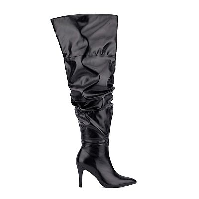 Women s Fashion to Figure Sana Scrunched Thigh High Wide Width Boots