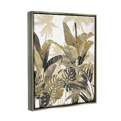 Stupell Home Decor Tropical Layered Summer Palms Framed Canvas Wall Art