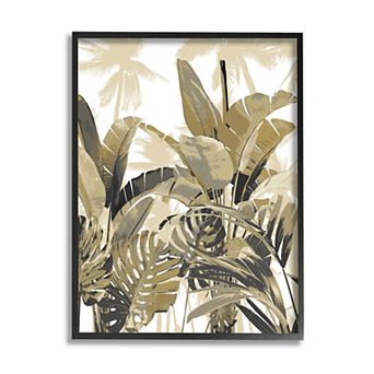 Stupell Home Decor Tropical Layered Summer Palms Framed Canvas Wall Art