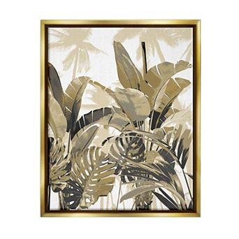 Stupell Home Decor Tropical Layered Summer Palms Framed Canvas Wall Art