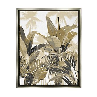 Stupell Home Decor Tropical Layered Summer Palms Framed Canvas Wall Art