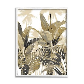 Stupell Home Decor Tropical Layered Summer Palms Framed Canvas Wall Art