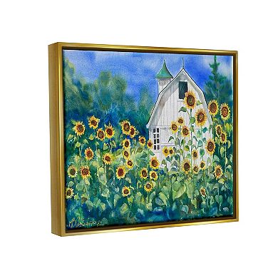 Stupell Home Decor Tall Sunflowers Country Barn Canvas Framed Wall Art