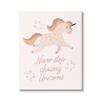 Stupell Home Decor Never Stop Chasing Unicorns Phrase Wall Art