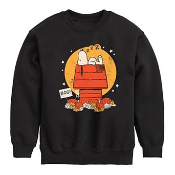 Boys 8-20 Peanuts Snoopy Halloween Dog House Crew Fleece Sweatshirt