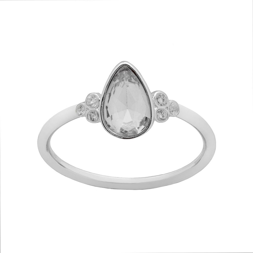 LC Lauren Conrad Pear Cut Simulated Stone Cocktail Ring