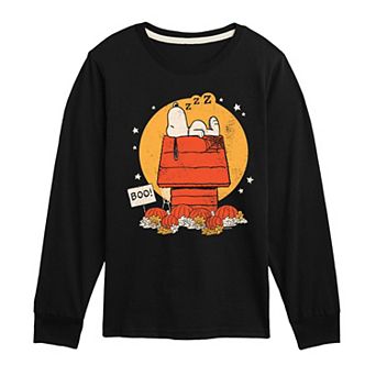 Boys 8-20 Peanuts Snoopy Halloween Dog House Long Sleeve Graphic Tee