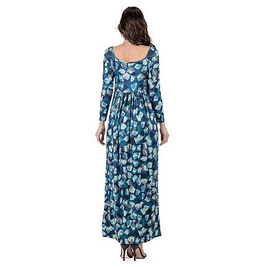 Women's 24Seven Comfort Apparel Abstract Pleated Maxi Dress
