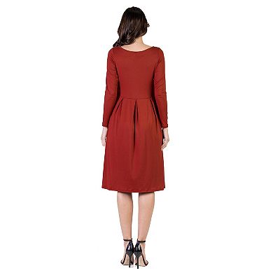 Women's 24Seven Comfort Apparel Fit & Flare Midi Dress