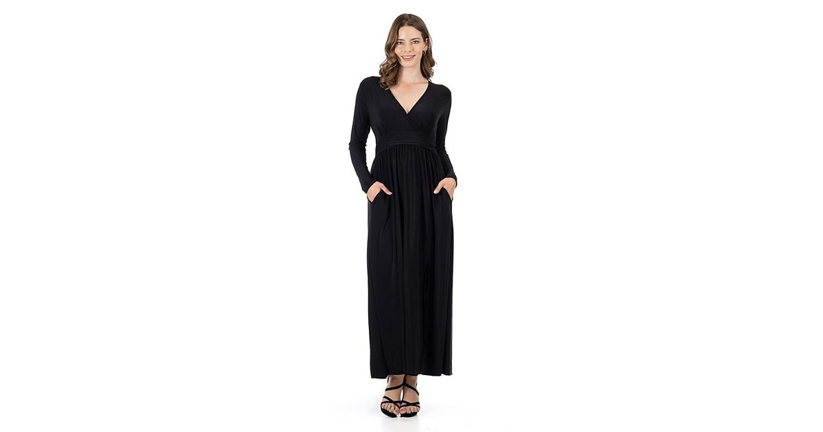 kohls long black dress Maxi Long Sleeve Dresses, Clothing Neck:20
