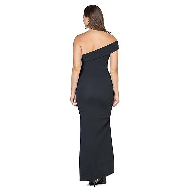 Women's 24Seven Comfort Apparel One-Shoulder Ruched Mermaid Maxi Dress