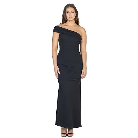 Женские платья 24Seven Women's 24Seven Comfort Apparel One-Shoulder Ruched Mermaid Maxi Dress