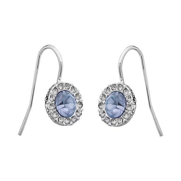 LC Lauren Conrad Simulated Light Blue Stone Halo Drop Earrings