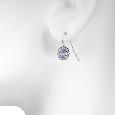 LC Lauren Conrad Simulated Light Blue Stone Halo Drop Earrings