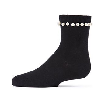Little Kids String Of Pearls Girls Cotton Blend Crew Socks