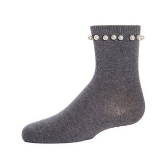 Little Kids String Of Pearls Girls Cotton Blend Crew Socks
