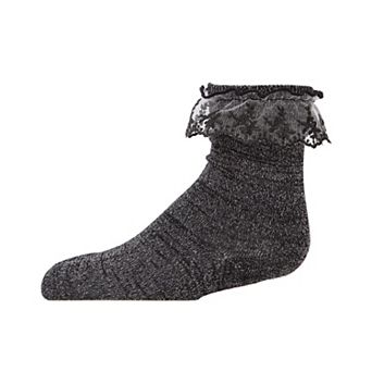 Little Kids Step And Shimmer Girls Ruffle Quarter Crew Socks