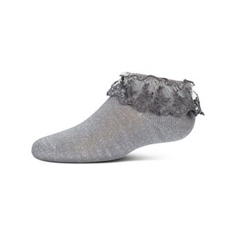 Step and Shimmer Girls Ruffle Quarter Crew Socks