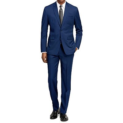 Braveman Men's Formal Two Piece 2-Piece Slim Fit Cut Suit Set - Indigo - 46R