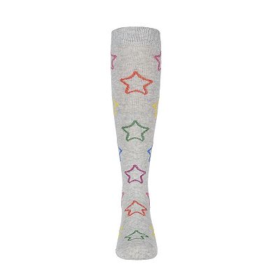 Little Kids Star Shine Girls Cotton Blend Knee High Socks
