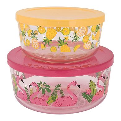 Celebrate Together™ Summer Flamingo & Fruit Stacking Food Storage Containers