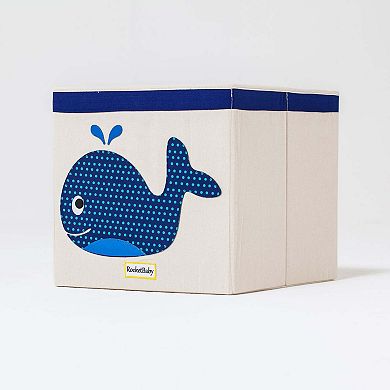Square Cotton Canvas Storage Basket Arthur the Whale