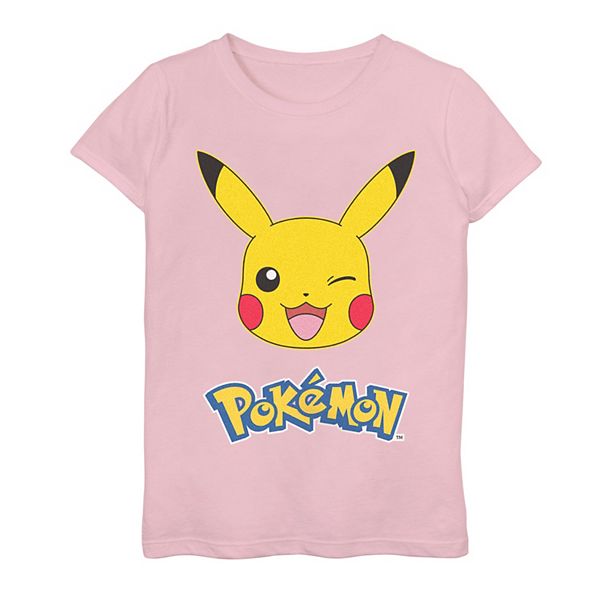 Girl's Pokemon Pikachu Happy Winking Tee