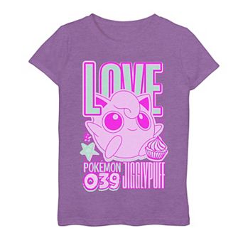 Girl's Pokemon Jigglypuff 039 Love Neon Tee