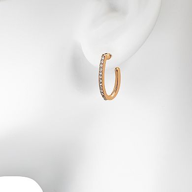 LC Lauren Conrad Gold Tone Semi Hoop Earrings