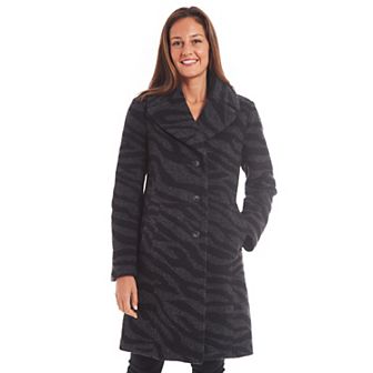 Women's Nine West Wool Blend Zebra Print Coat
