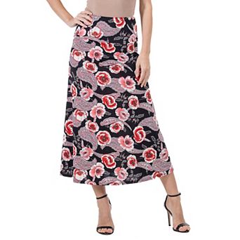 Women's 24Seven Comfort Apparel Floral Maxi Skirt