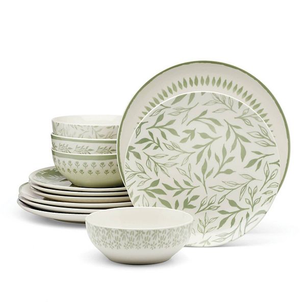 Food Network&trade; Aria Green 12 pc Dinnerware Set - Green Tea