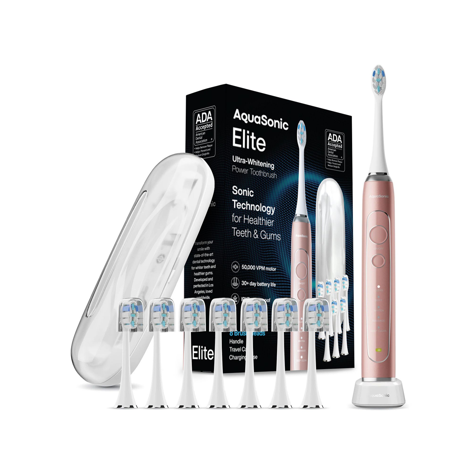 AquaSonic Elite Series Smart Toothbrush, Pink