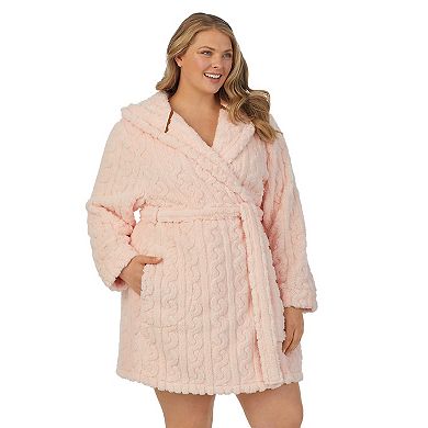 Plus Size Koolaburra by Ugg Plush Embossed Cable Wrap Robe