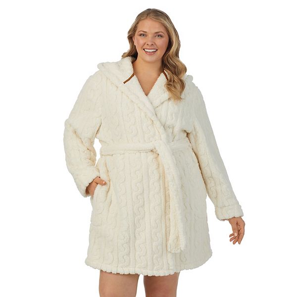 Plus Size Koolaburra by Ugg Plush Embossed Cable Wrap Robe