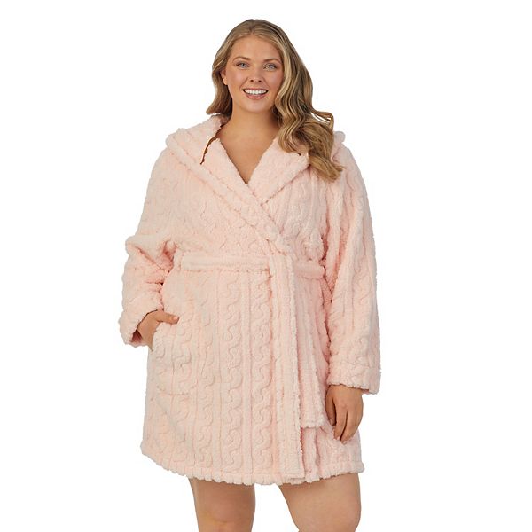 Plus Size Koolaburra by Ugg Plush Embossed Cable Wrap Robe