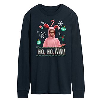 Men's A Christmas Story Pink Bunny Long Sleeve Graphic Tee