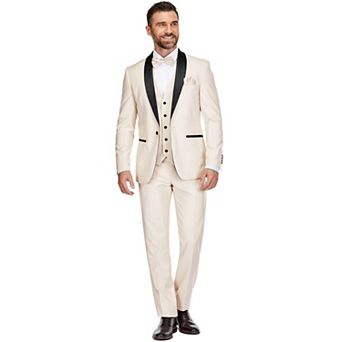 Men's Premium 3 pc Shawl Lapel Slim Fit Tuxedo Set