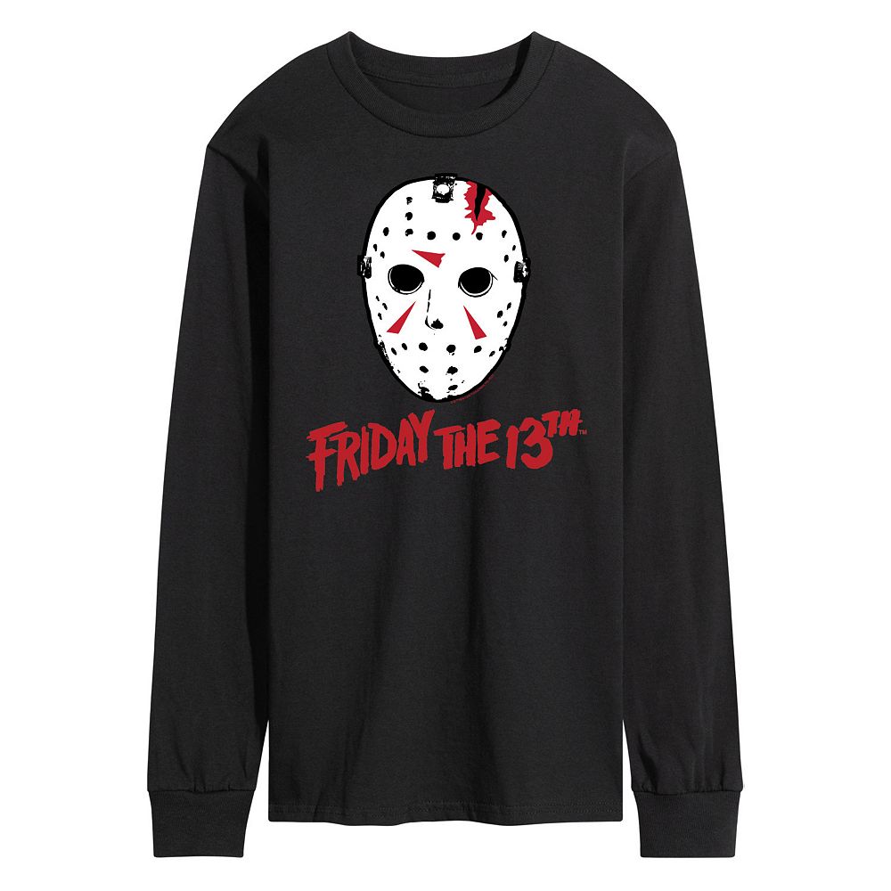 Men's Friday The 13th Ski Mask Logo Long Sleeve Graphic Tee