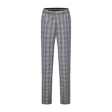 Men's 2-piece Double Breasted Checked Plaid Slim Fit Suit