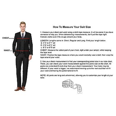 Men's 3-piece Glen Plaid Slim Fit Suit