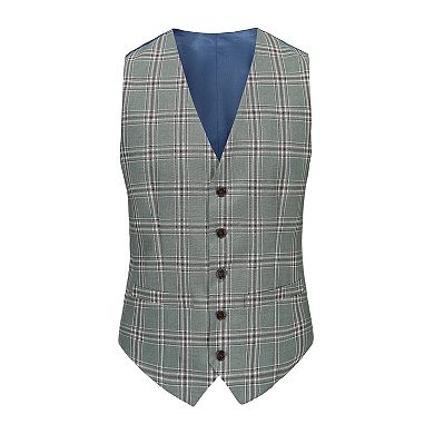 Men's 3-piece Glen Plaid Slim Fit Suit
