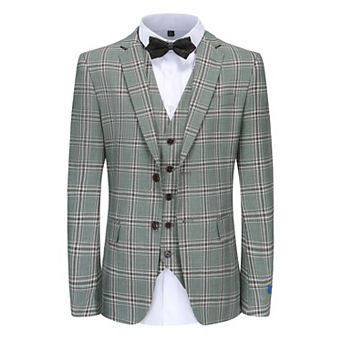 Men's 3 pc Glen Plaid Slim Fit Suit