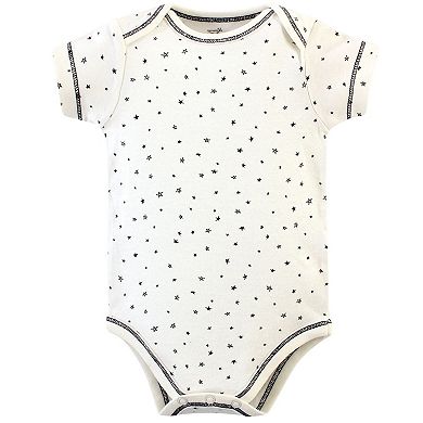 Touched by Nature Baby Boy Organic Cotton Bodysuits 5pk, Mr. Moon, Preemie