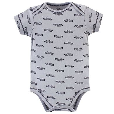 Touched by Nature Baby Boy Organic Cotton Bodysuits 5pk, Mr. Moon, Preemie