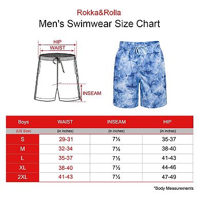 Men's Rokka&Rolla 7.5-in. Quick-Dry Mesh Lined Swim Trunks UPF 50+