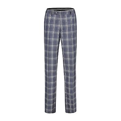 Men's 3-Piece Checkered Plaid Slim Fit Suit
