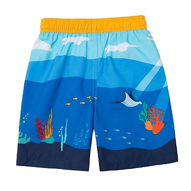 Toddler Boy Rokka&Rolla Swim Trunks with Mesh Liner UPF 50+